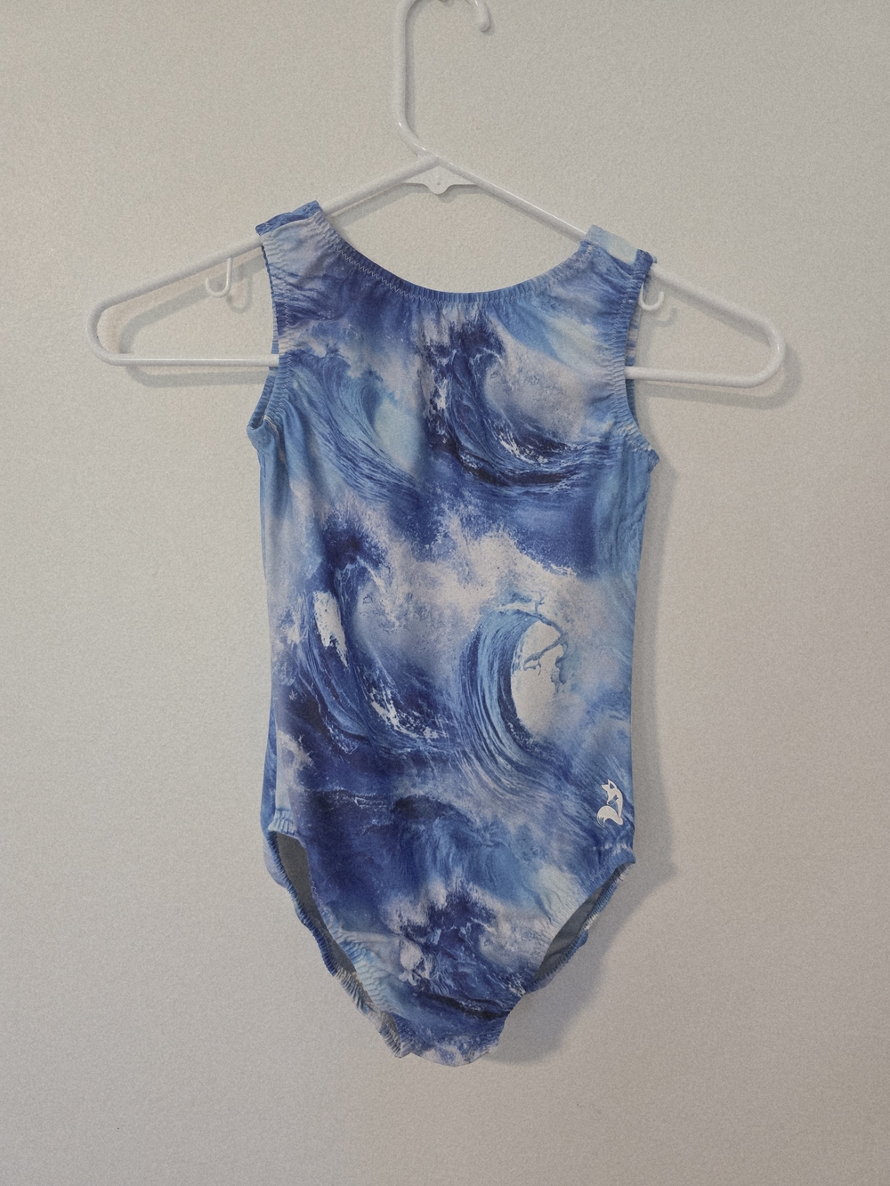 Foxy's Gymnastics or Dance Leotard Blue Wave Pattern Size 12 (AXS)